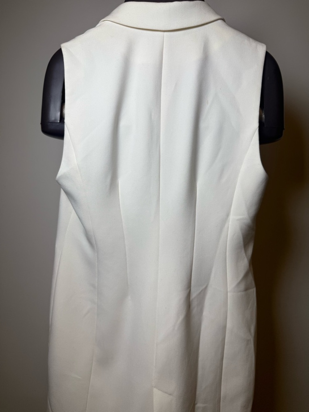 White house black market Rowen Cream Sleeveless Long Blazer Vest - Picture 9 of 13